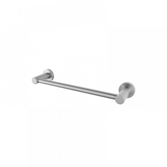 Round Brushed Nickel Hand Towel Holder 347mm Wall Mounted